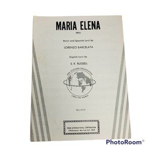 1941 Maria Elena Lorenzo Barcelata Vintage Sheet Music Waltz Peer International